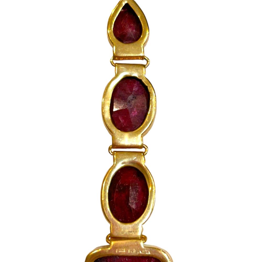Ruby (Corundum) Multifaceted Bezel Set 7 Stone Br… - image 6